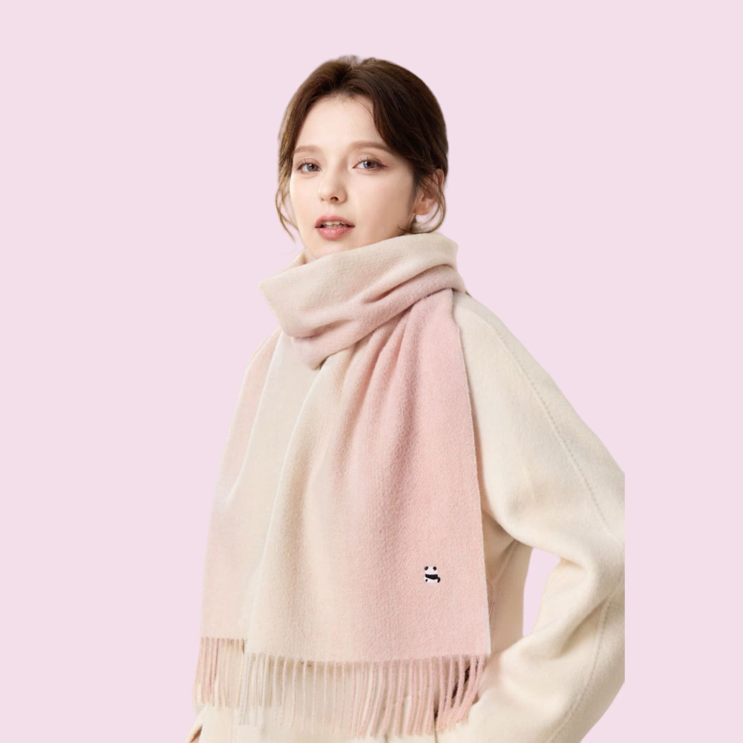Whimsical Wool Panda Scarf โ Cozy Charm with a Touch of Panda Love ๐ผ๐ซ