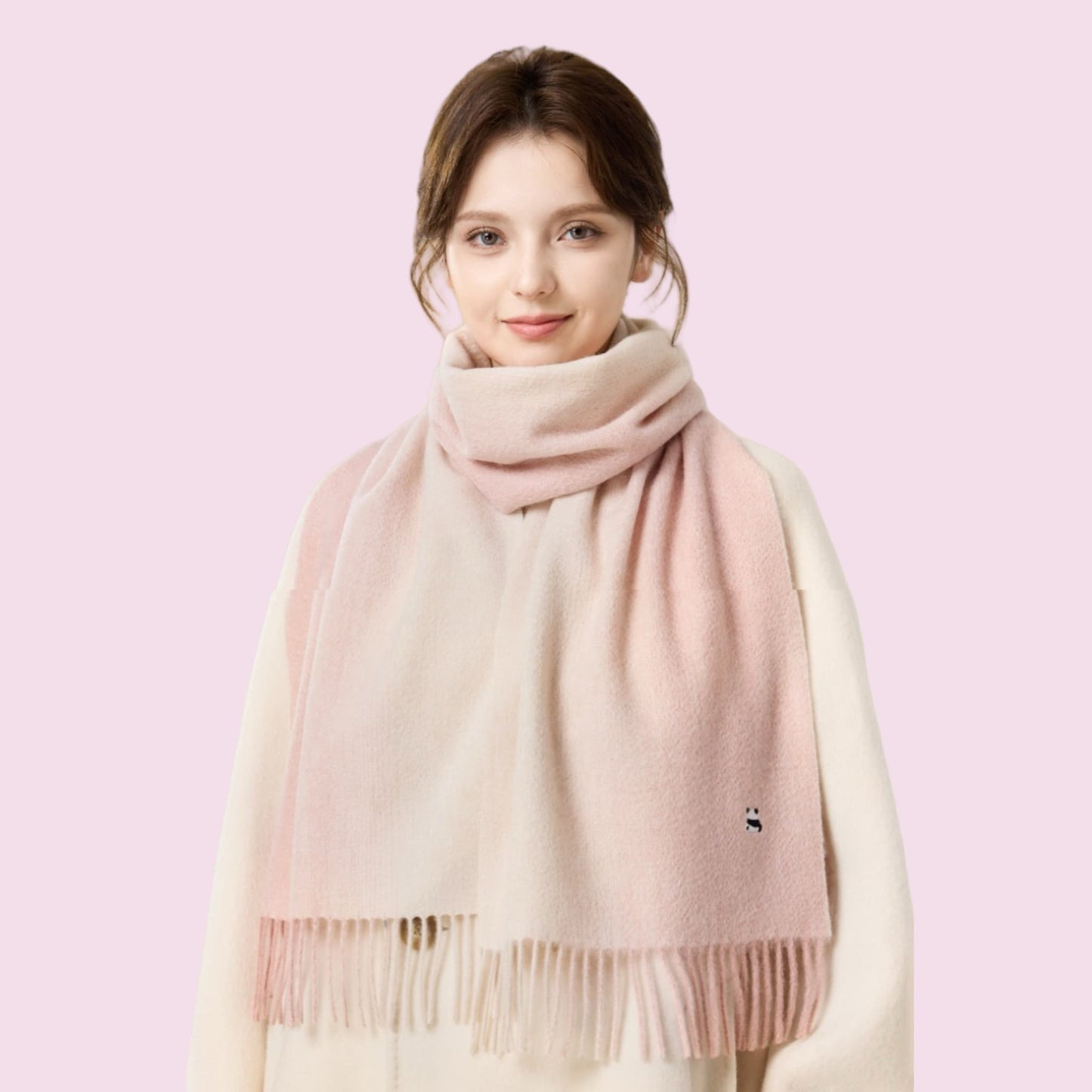 Whimsical Wool Panda Scarf โ Cozy Charm with a Touch of Panda Love ๐ผ๐ซ