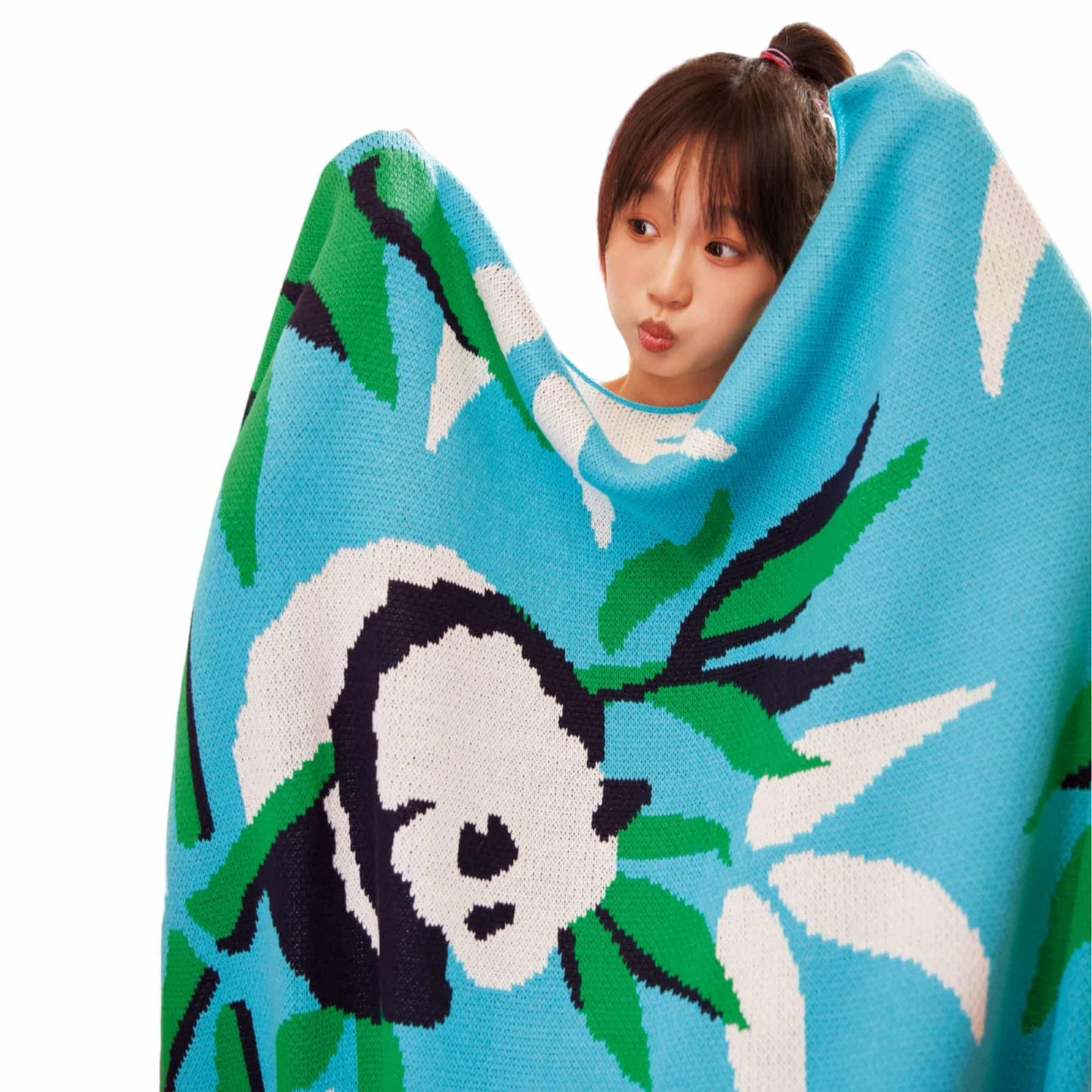 Panda Hug Knit Blanket โ Wrap Yourself in Cuteness and Cozy Vibes ๐ผ๐งถ