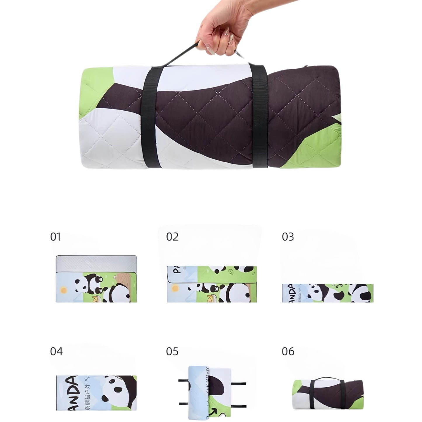 Panda Moisture-Proof Mat โ Soft, Durable Outdoor Blanket for Camping & Picnics