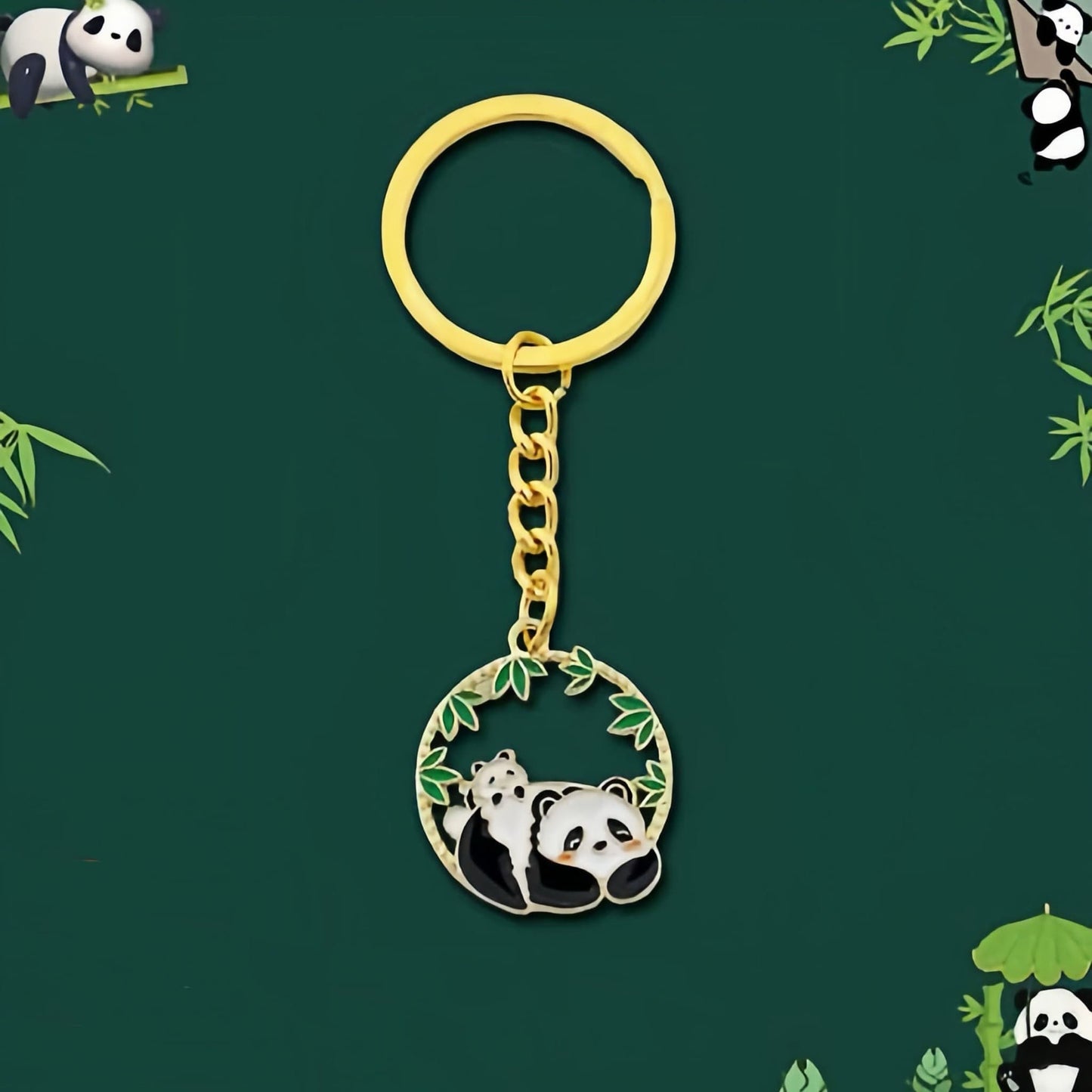 Creative Panda Keychain โ Cute Metal Panda Charm with Enamel Finish