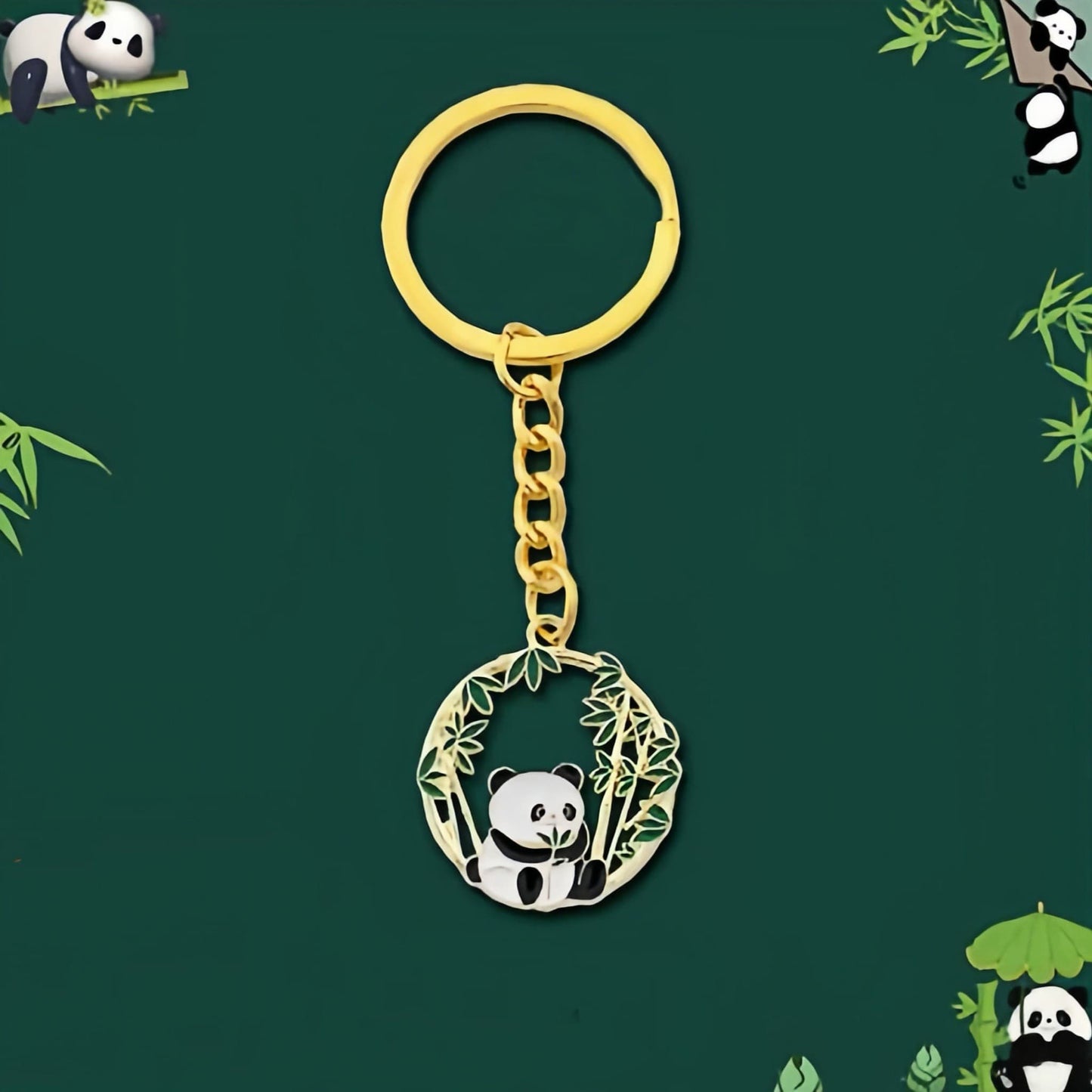 Creative Panda Keychain โ Cute Metal Panda Charm with Enamel Finish