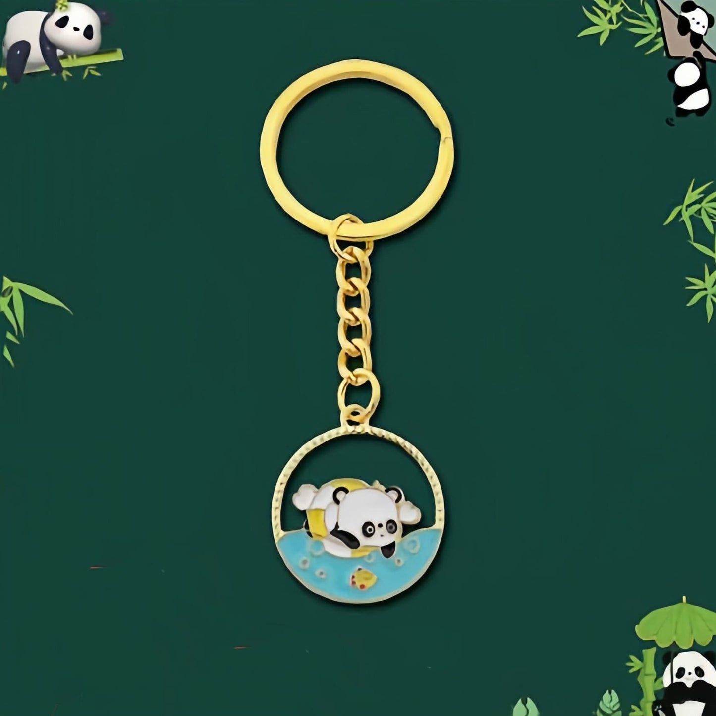 Creative Panda Keychain โ Cute Metal Panda Charm with Enamel Finish