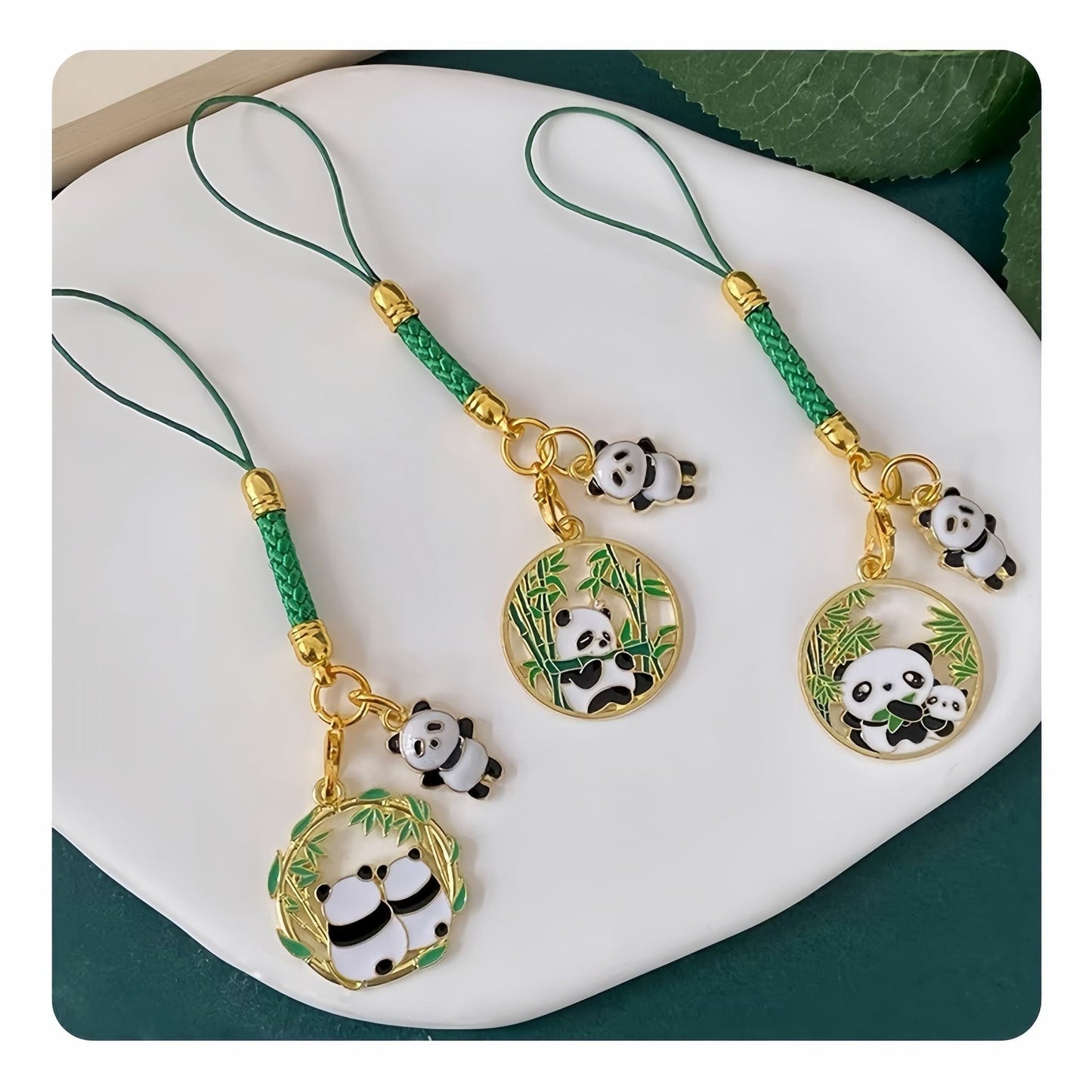Creative Panda Keychain โ Cute Metal Panda Charm with Enamel Finish