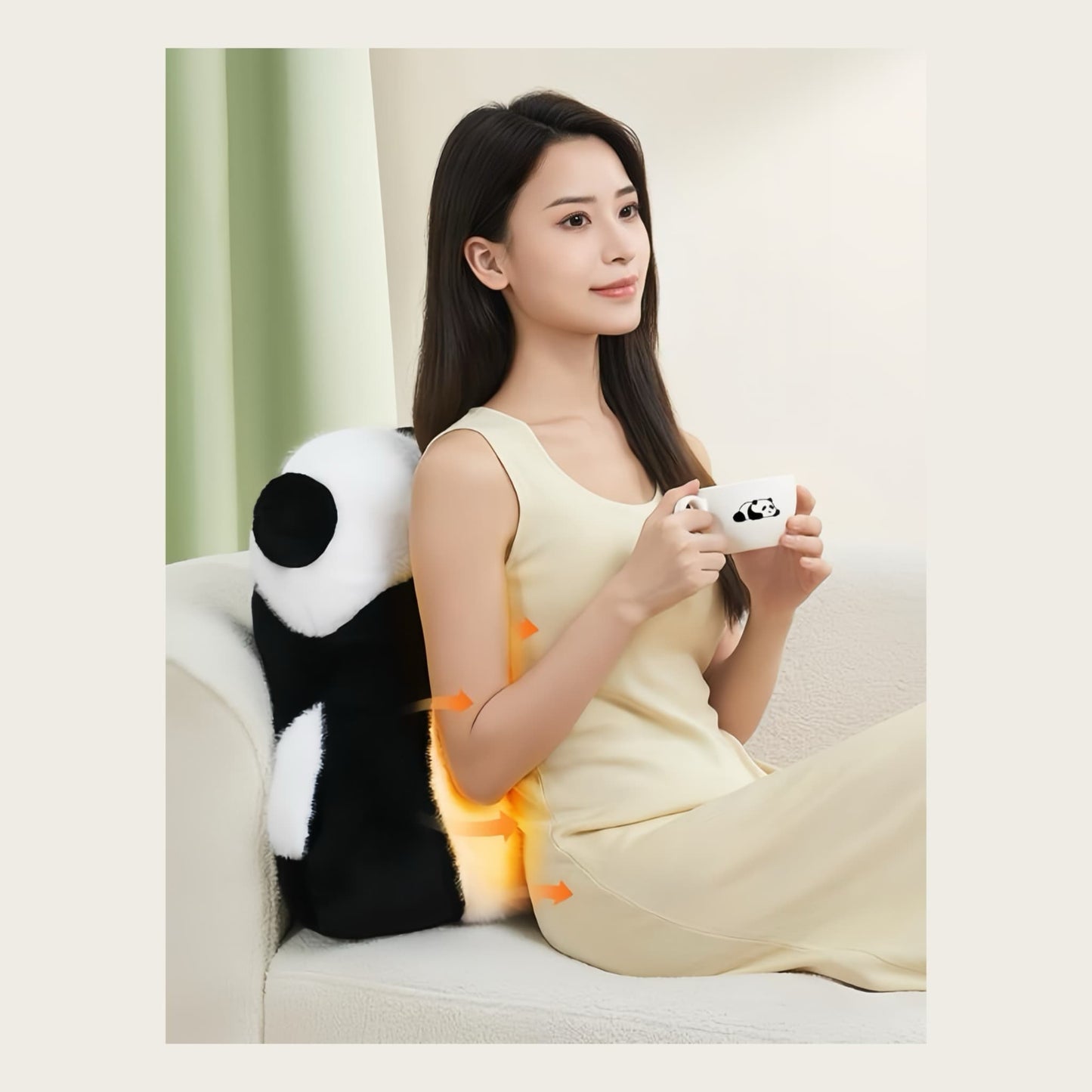 Panda Massage Pillow – Cute Comfort with Built-in Heat & Vibration