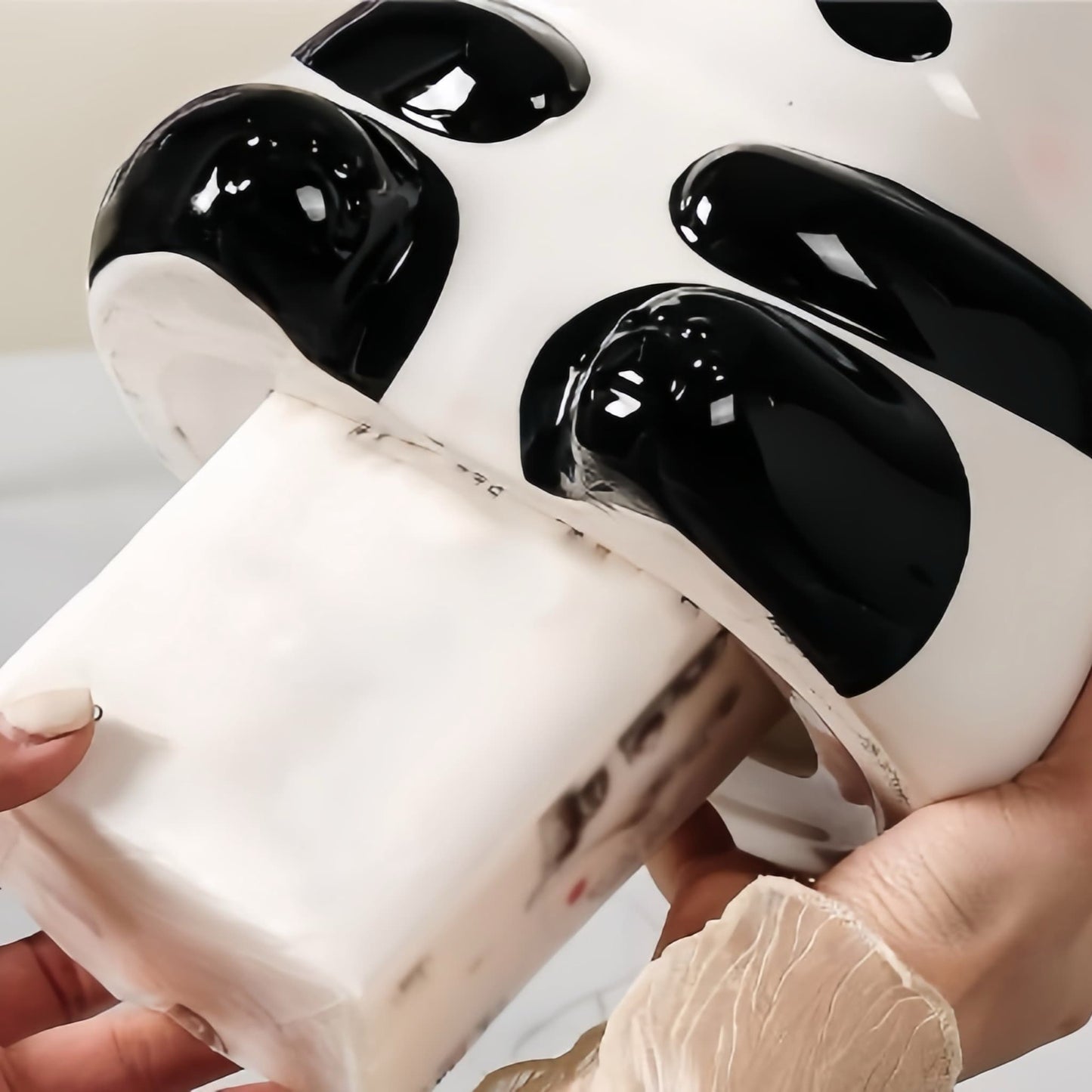 Panda Ceramic Tissue Box โ Cute and Practical Tissue Holder for Home & Office