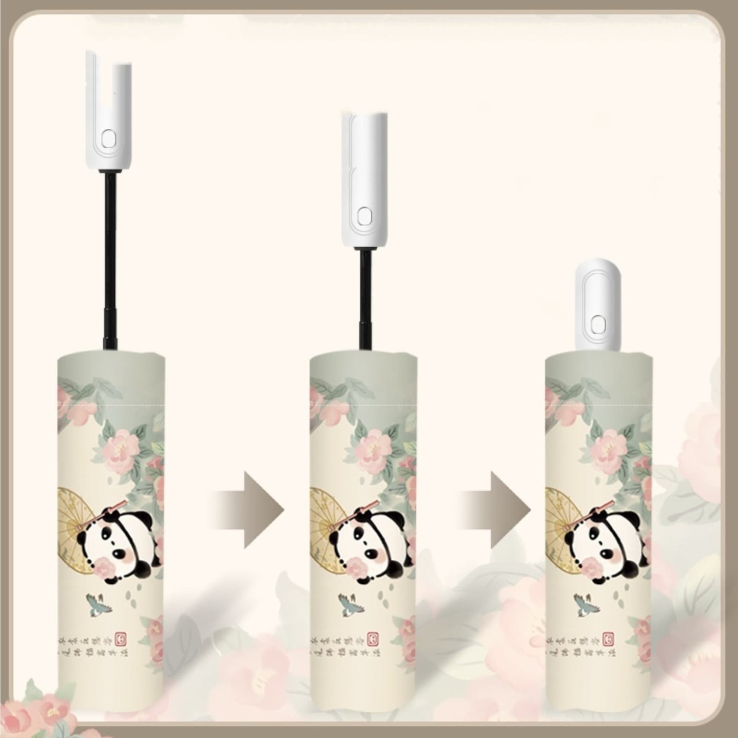 ๐ Panda Sun Shield โ UPF50+ Portable Sun Umbrella with Cute Panda Face