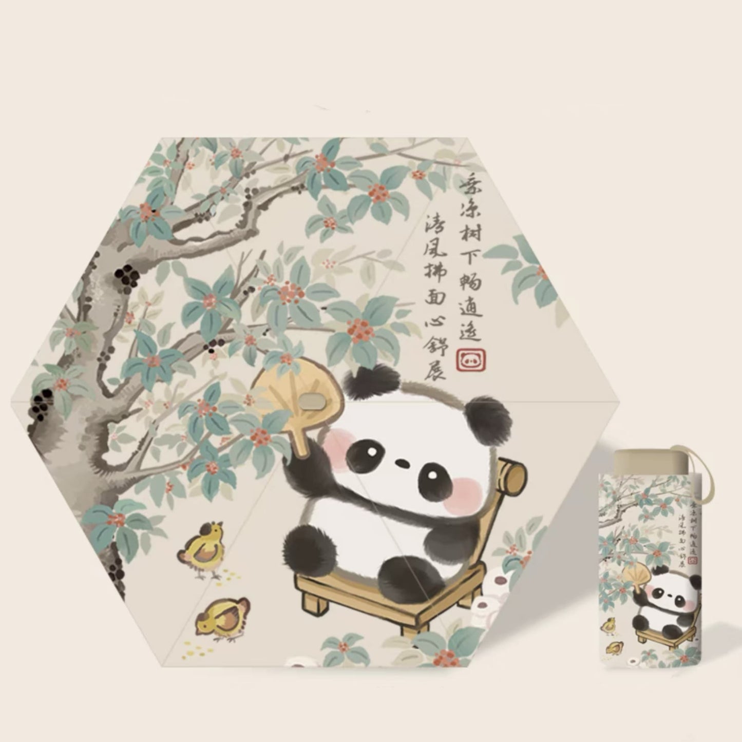 ๐ Panda Sun Shield โ UPF50+ Portable Sun Umbrella with Cute Panda Face