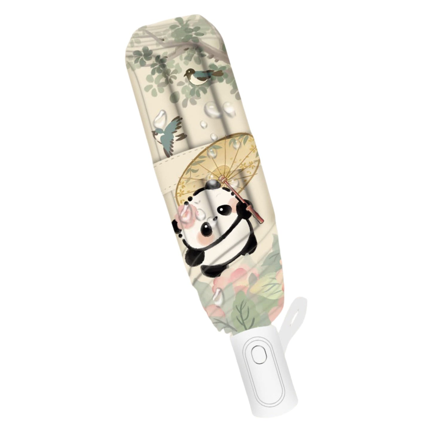 ๐ Panda Sun Shield โ UPF50+ Portable Sun Umbrella with Cute Panda Face