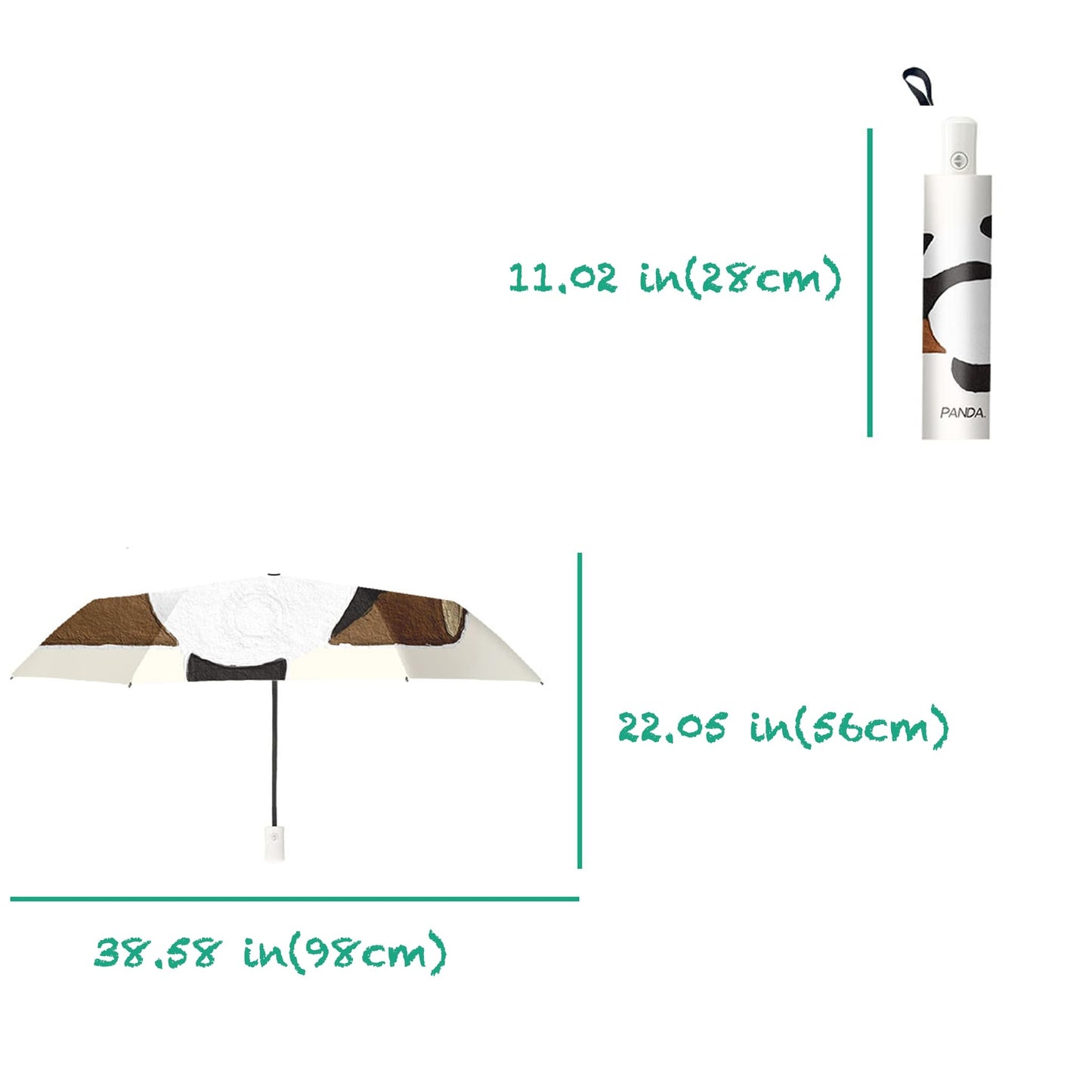 ๐ Panda Sun Shield โ Portable UPF50+ UV Protection Umbrella with Panda Face & Windproof Design