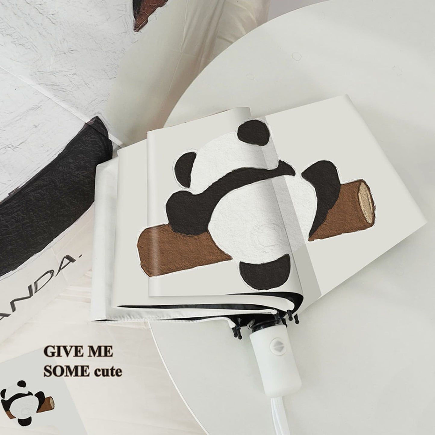 ๐ Panda Sun Shield โ Portable UPF50+ UV Protection Umbrella with Panda Face & Windproof Design