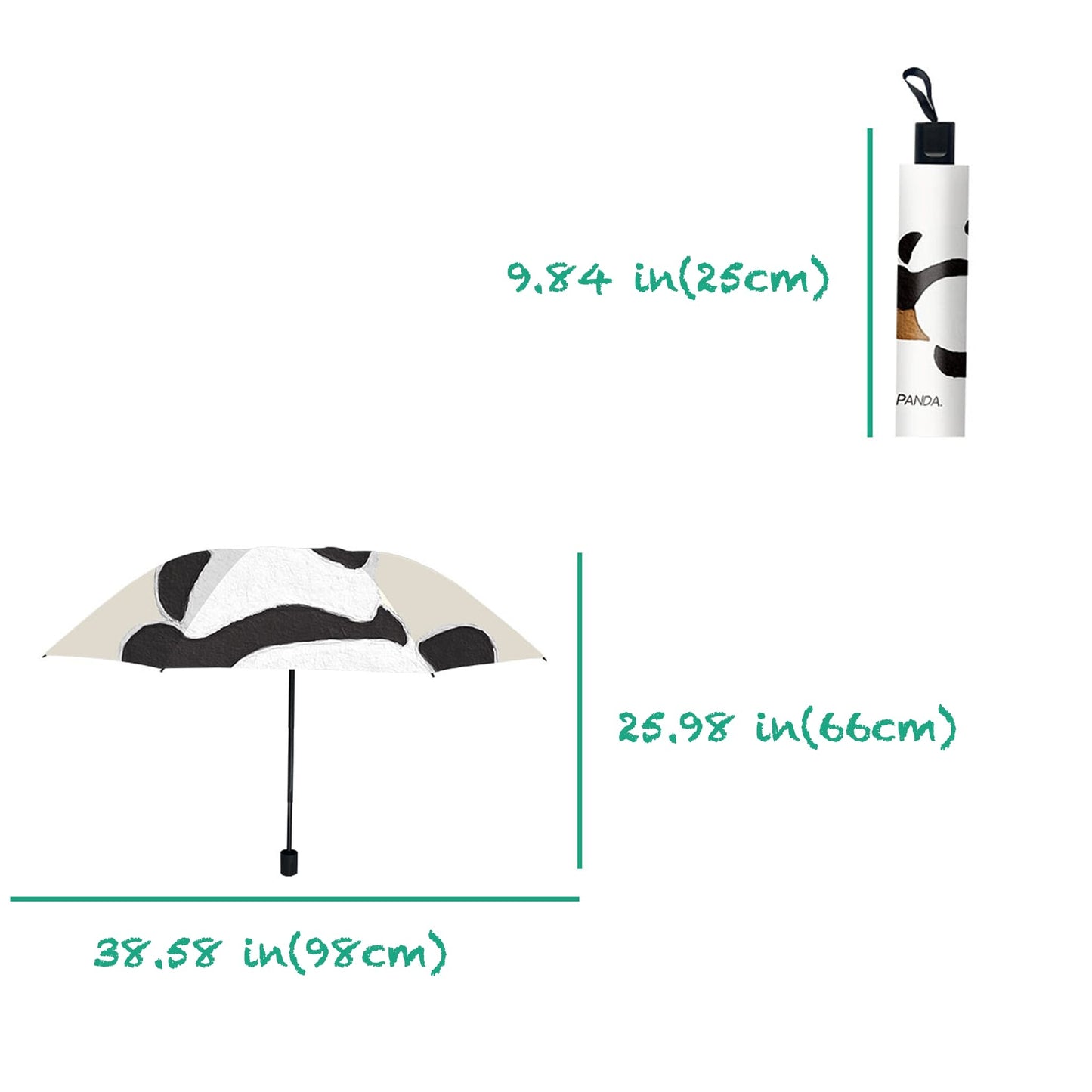 ๐ Panda Sun Shield โ Portable UPF50+ UV Protection Umbrella with Panda Face & Windproof Design