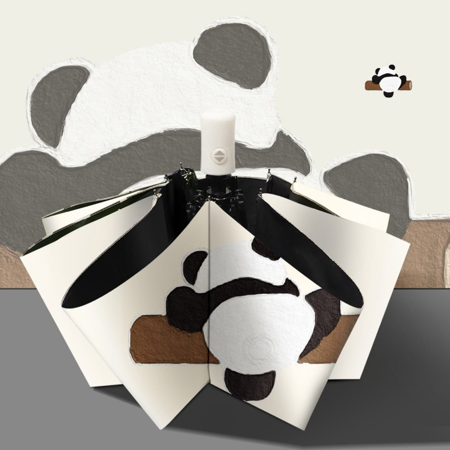 ๐ Panda Sun Shield โ Portable UPF50+ UV Protection Umbrella with Panda Face & Windproof Design