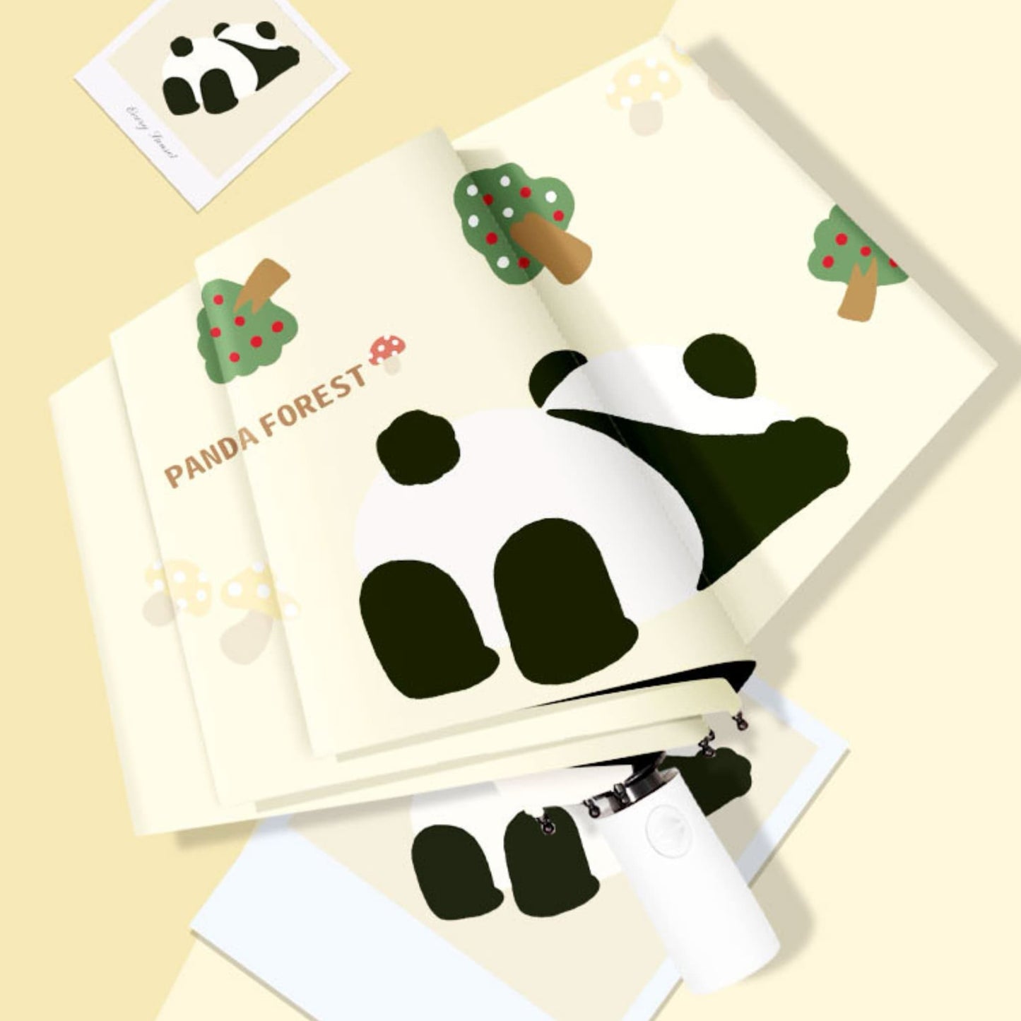 ๐ Panda Sun Shield โ Portable UPF50+ UV Protection Umbrella with Panda Face & Windproof Design