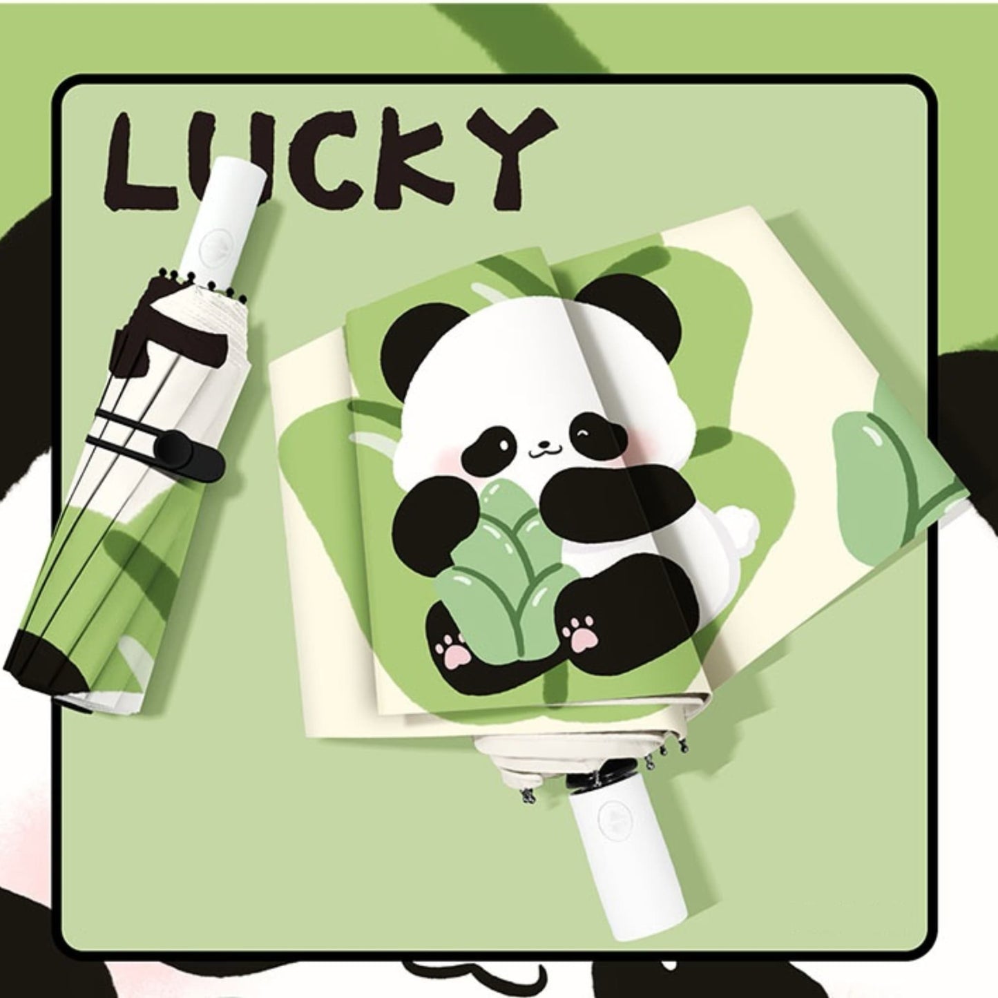 ๐ Panda Sun Shield โ Portable UPF50+ UV Protection Umbrella with Panda Face & Windproof Design
