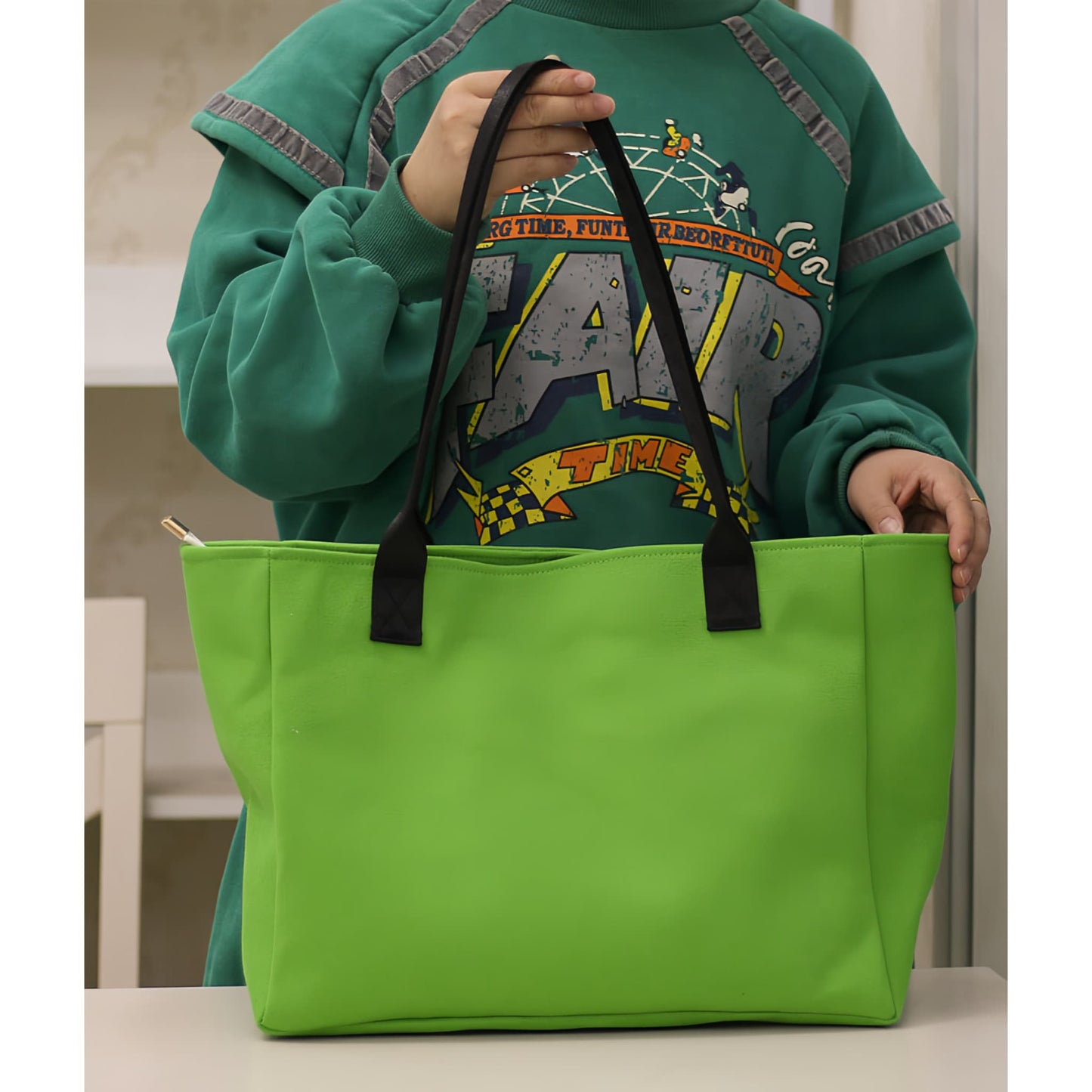 Cute Panda Tote Bag โ Canvas Handbag with Movable Plush Arms