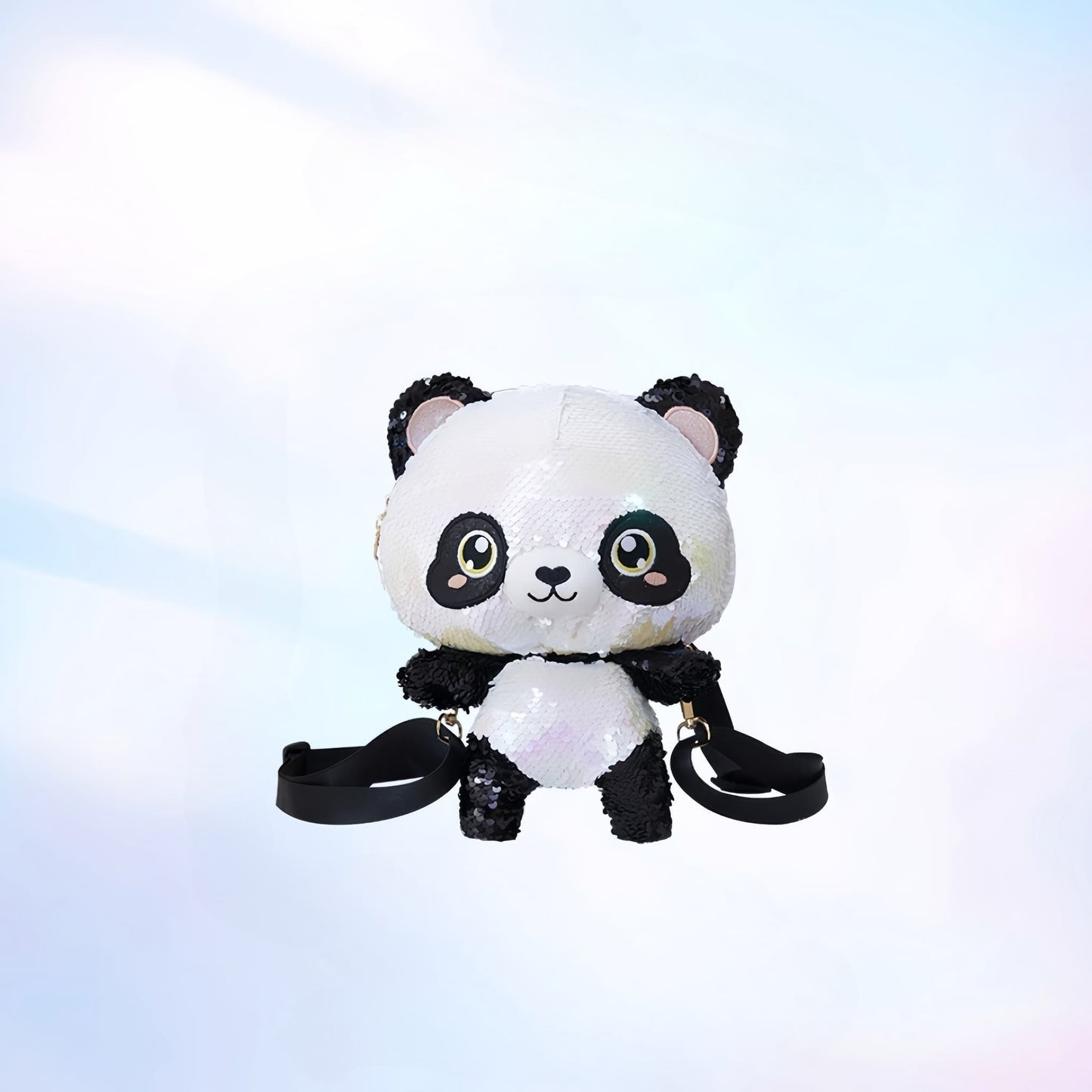 ✨ Shiny Panda Convertible Backpack – Sparkle with Every Step