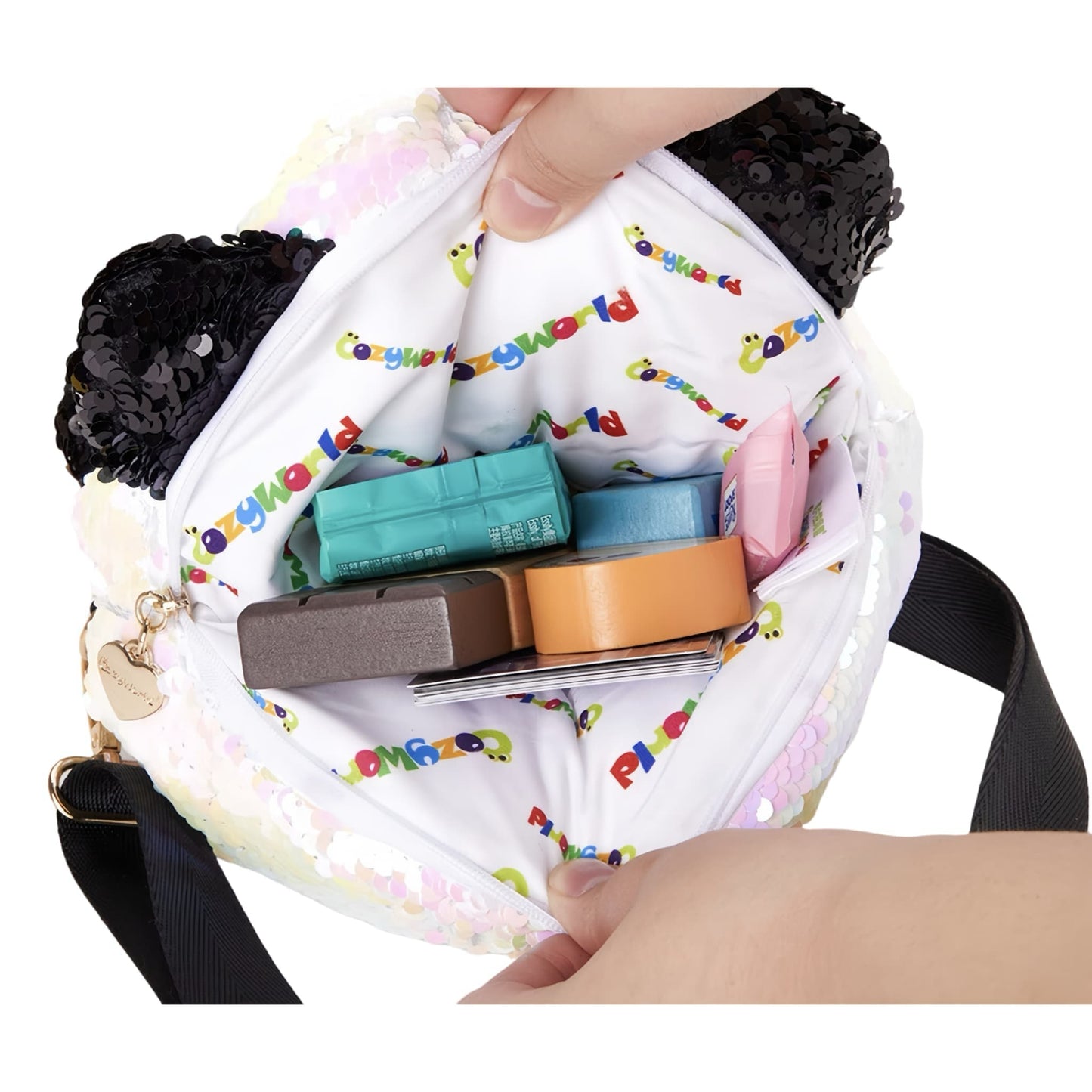 ✨ Shiny Panda Convertible Backpack – Sparkle with Every Step