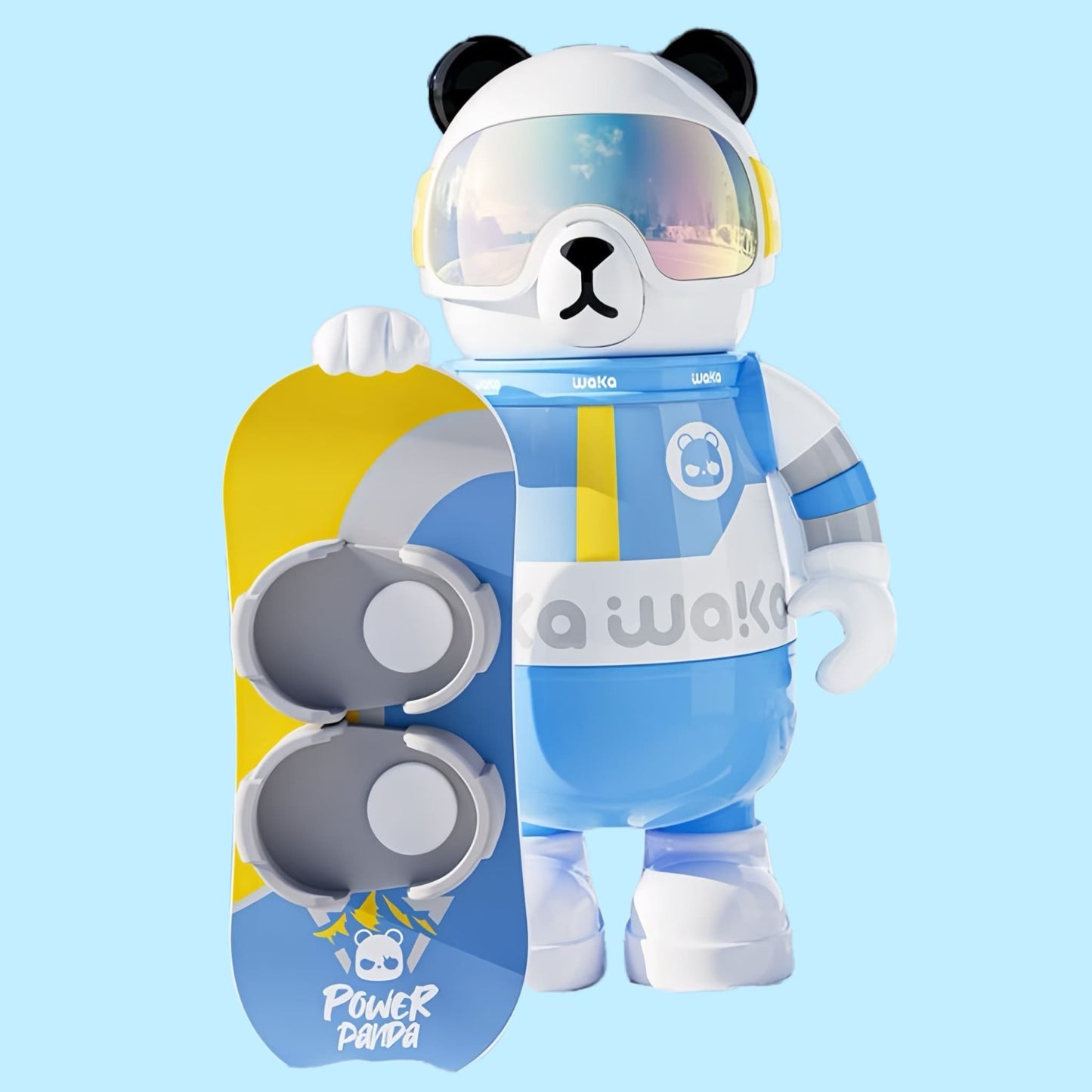 Panda Playmate Tumbler – Cute Bear Mug with Straw, Handle & Phone Stand | Insulated Fun Cup for Kids & Adults