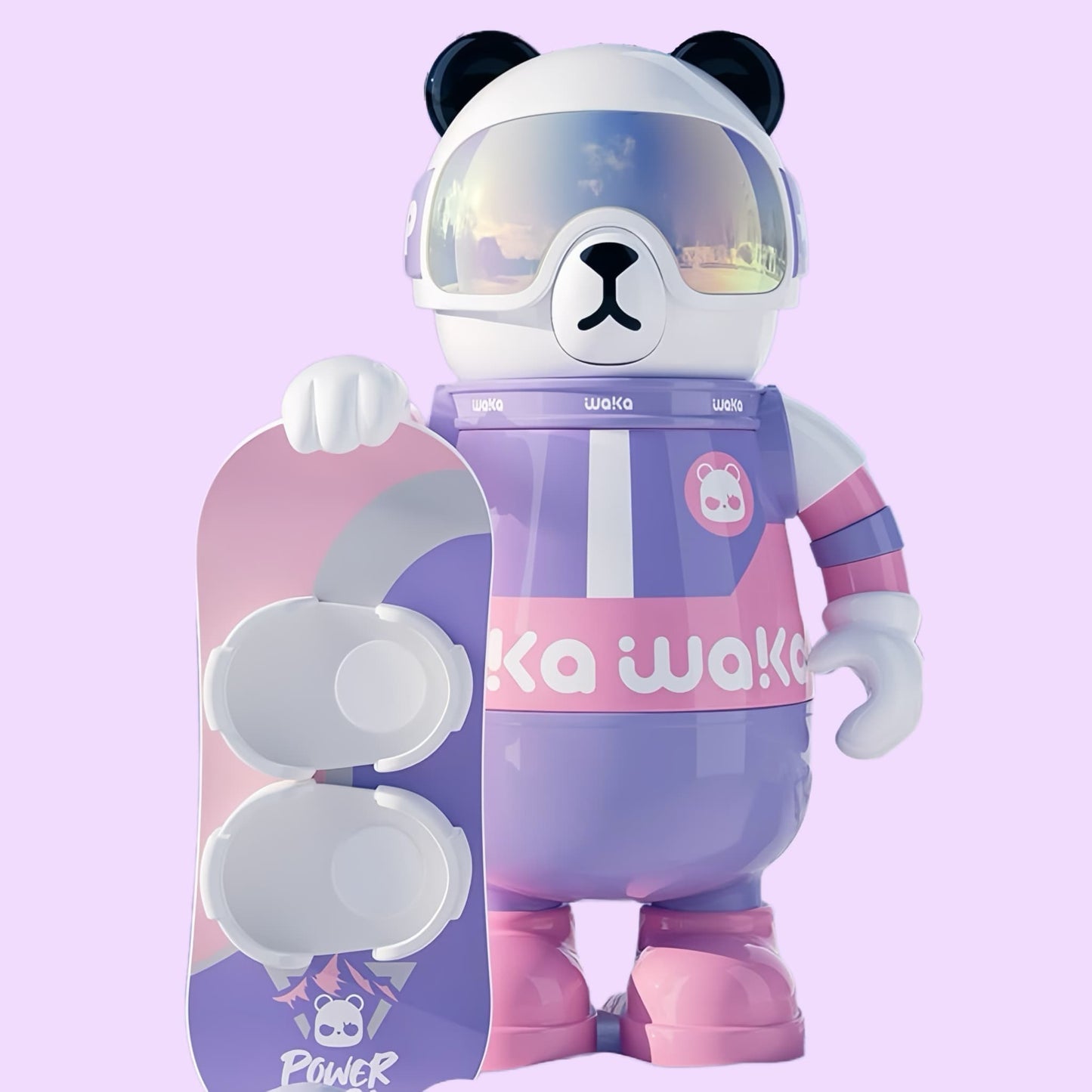 Panda Playmate Tumbler – Cute Bear Mug with Straw, Handle & Phone Stand | Insulated Fun Cup for Kids & Adults