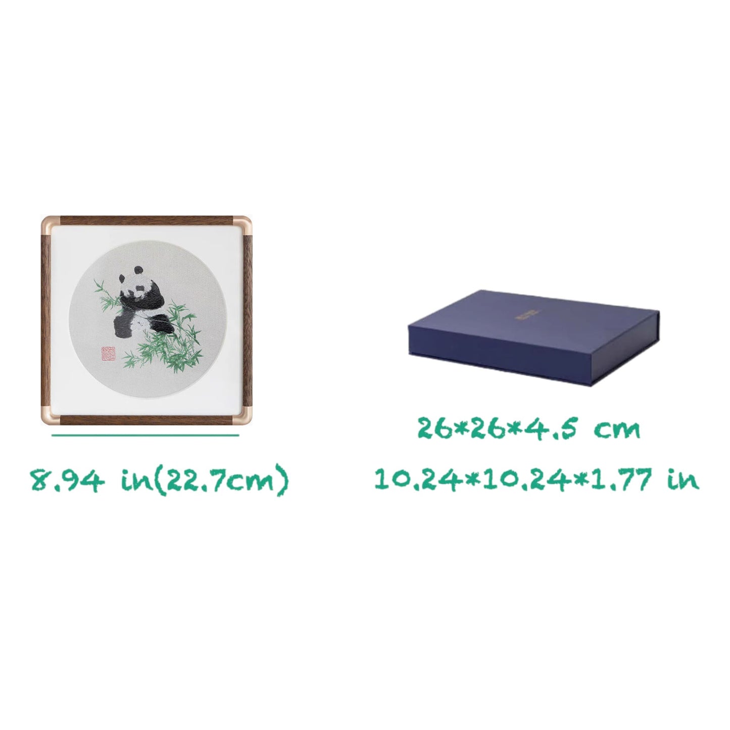 ๐ Panda Moment โ Traditional Shu Brocade Panda Artwork with Walnut Frame