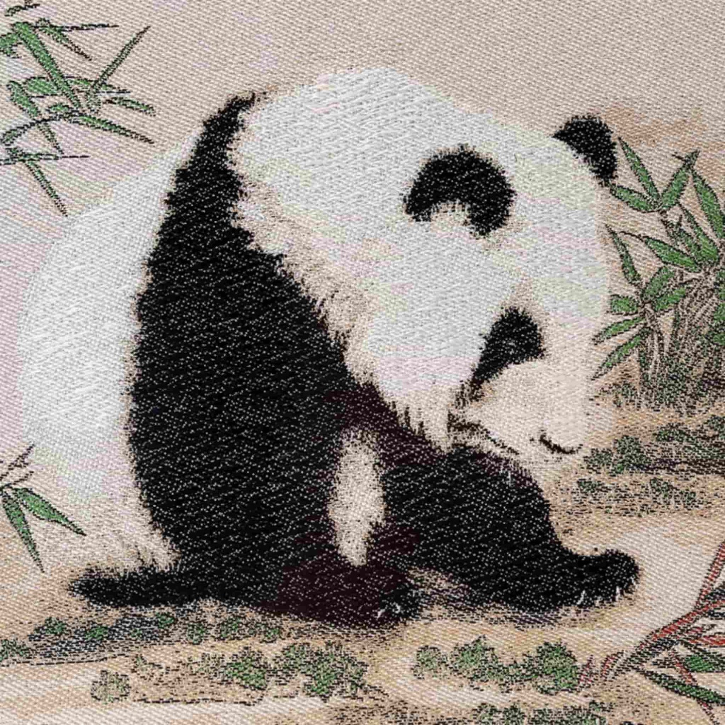 ๐ Panda Moment โ Traditional Shu Brocade Panda Artwork with Walnut Frame