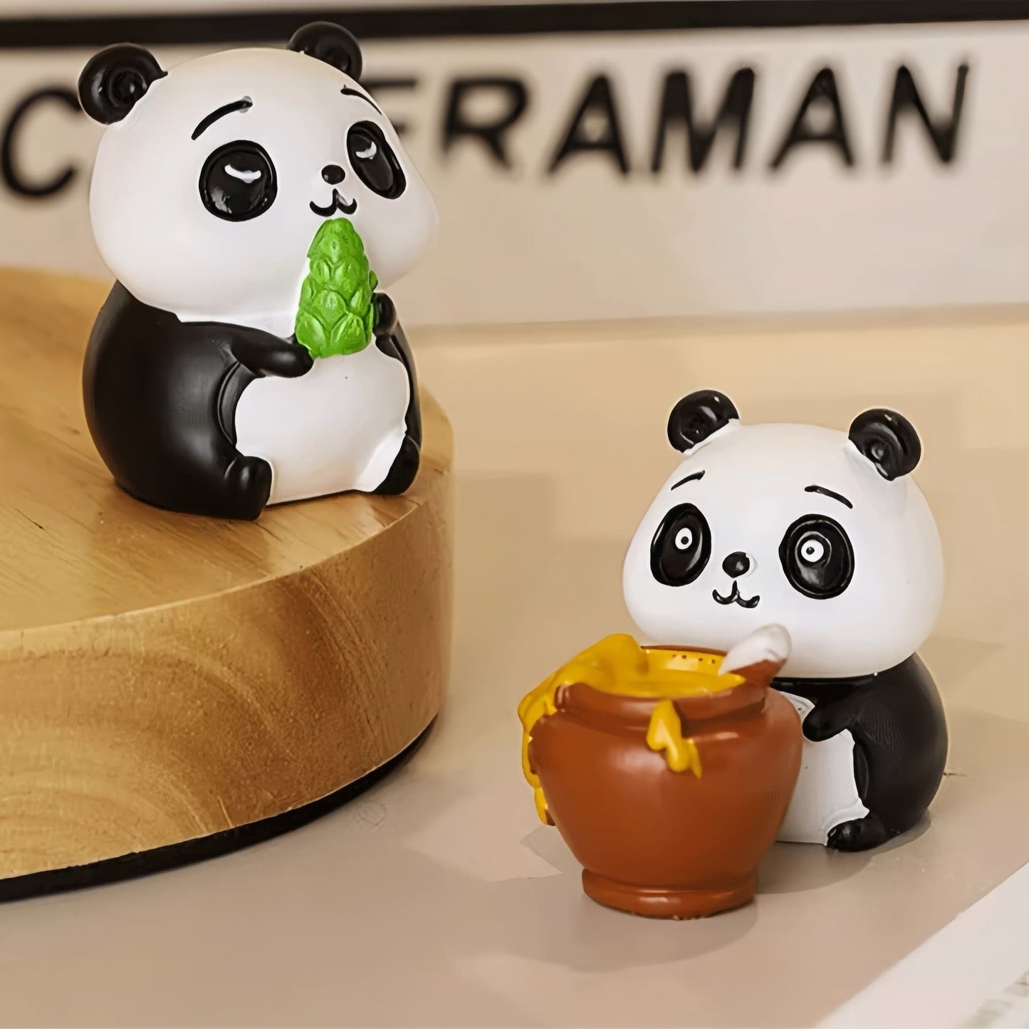 Panda Themed Resin Ornament – Charming Decoration for Any Space