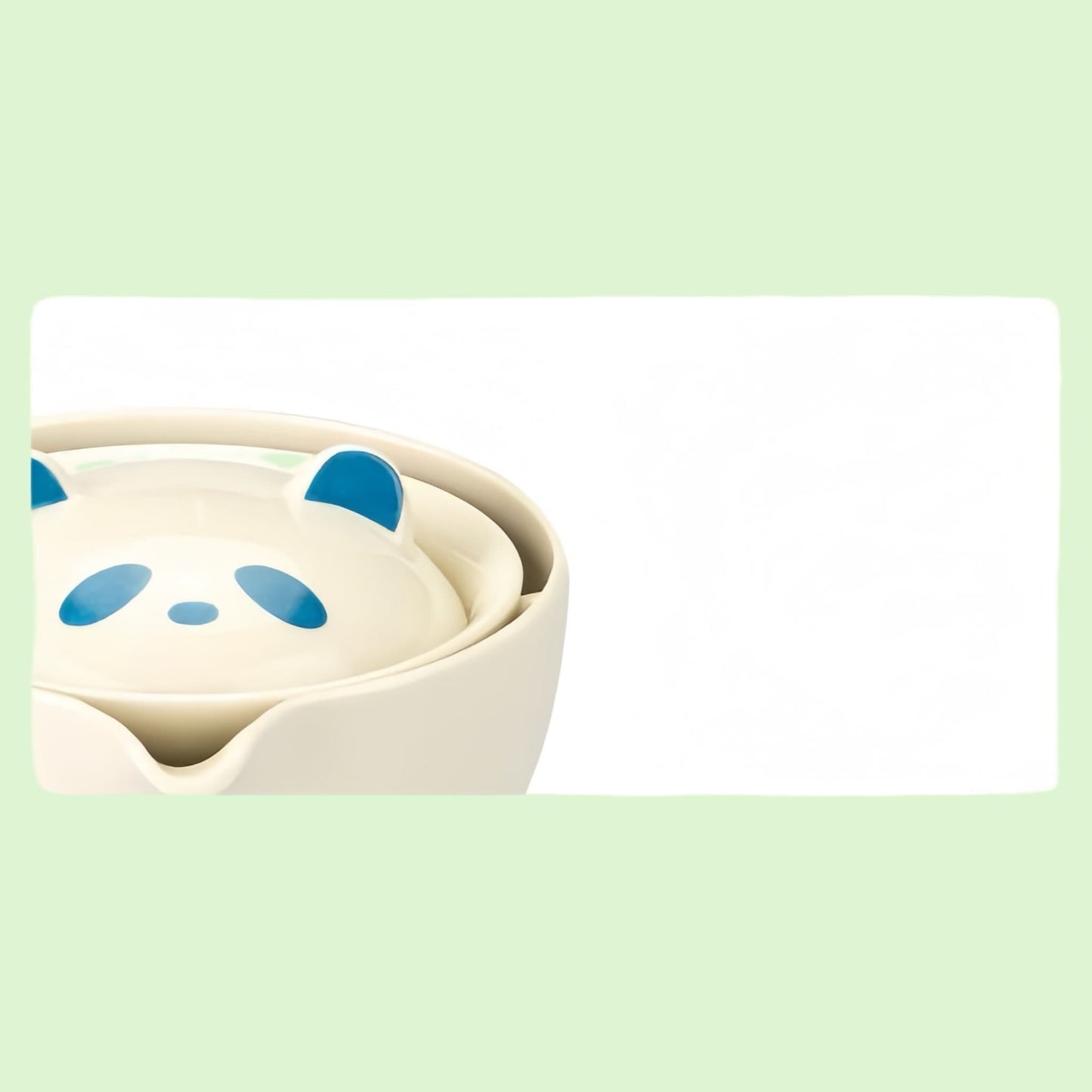 Panda Ceramic Tea Set – 360° Rotating, Cute Tea Cup with Two Panda Designs