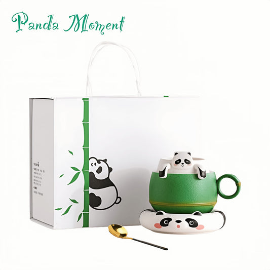 Panda Kiss Ceramic Mug Set – Sip with a Smile, Love at First Pour 🐼💋