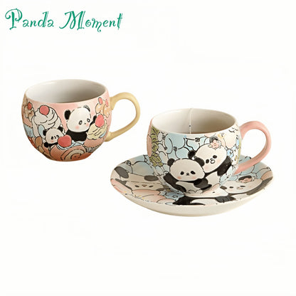 Hand-Painted Panda Mug with Matching Snack Plate – A Cup Full of Charm and Craft 🐼🎨