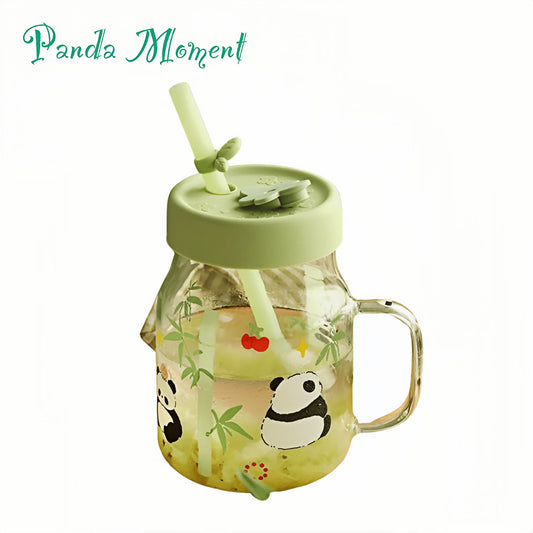 Panda Glass Straw Cup – Adorably Hydrating, Dangerously Cute 🐼💧