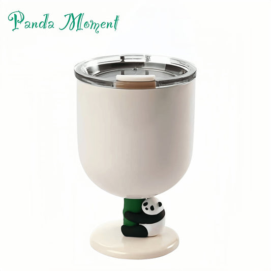 Panda Stainless Steel Tumbler – Cute Vacuum Cup with Bamboo Design, Hot & Cold Insulated