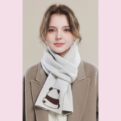 Whimsical Wool Panda Scarf – Cozy Charm with a Touch of Panda Love 🐼💫