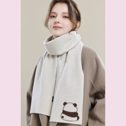 Whimsical Wool Panda Scarf – Cozy Charm with a Touch of Panda Love 🐼💫