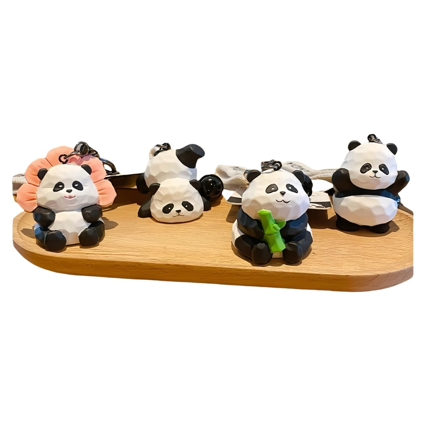 🐼 Handcrafted Panda Pendant – Eco-Friendly Resin Pendant in Wood Carving Style