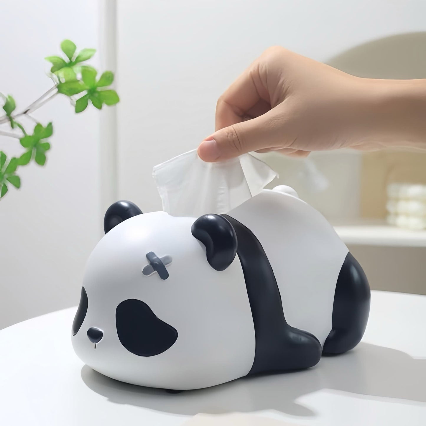 Adorable Panda Tissue Holder – Eco-Friendly Resin Design for Tissue Storage