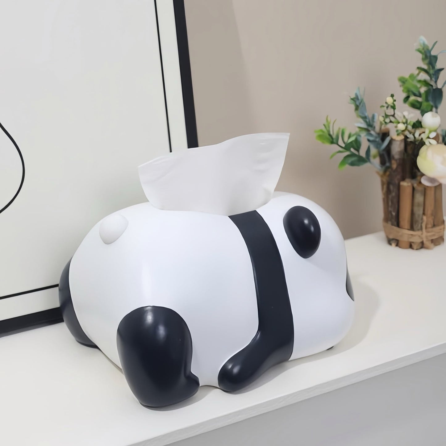 Adorable Panda Tissue Holder – Eco-Friendly Resin Design for Tissue Storage