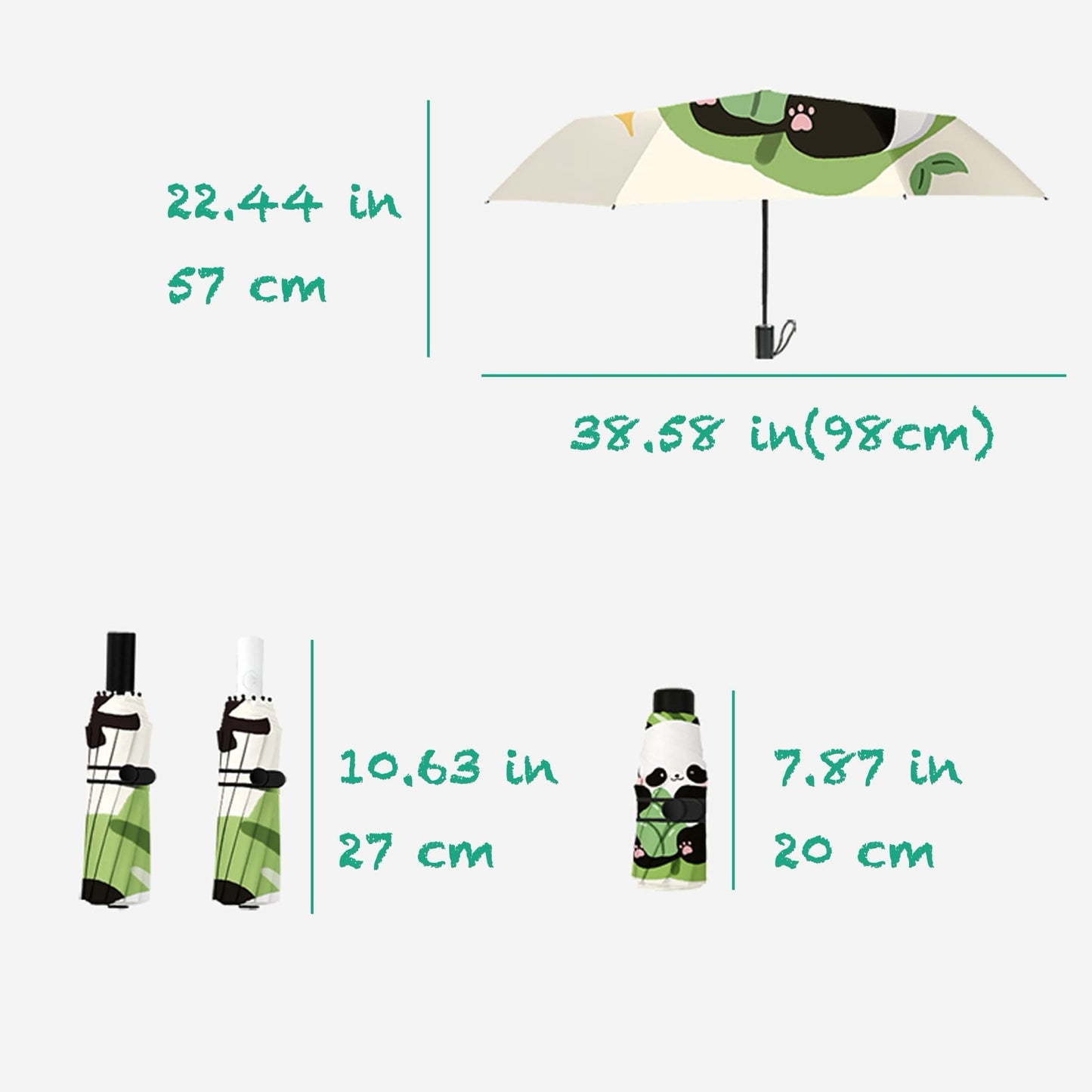 🌞 Panda Sun Shield – Portable UPF50+ UV Protection Umbrella with Panda Face & Windproof Design