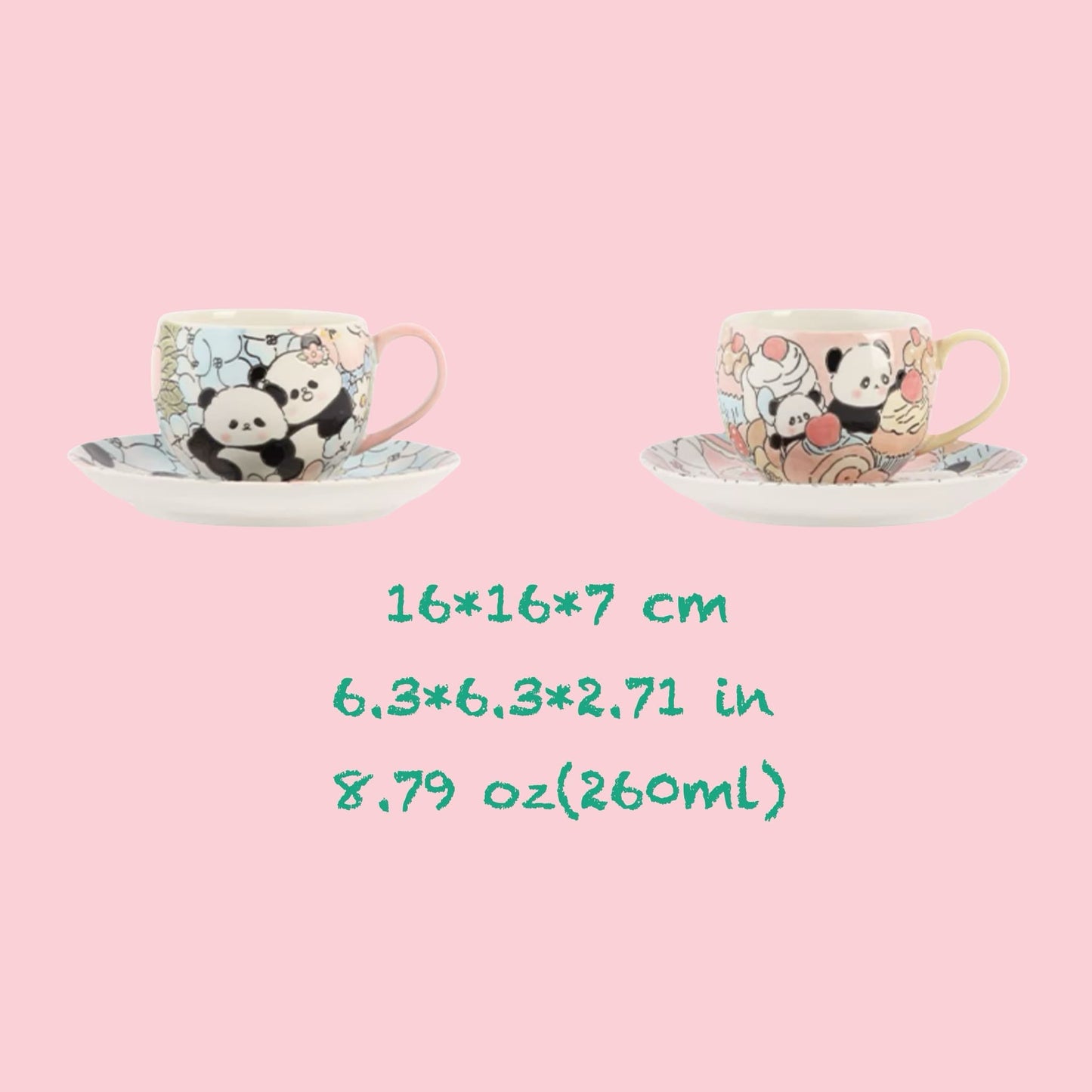 Hand-Painted Panda Mug with Matching Snack Plate – A Cup Full of Charm and Craft 🐼🎨