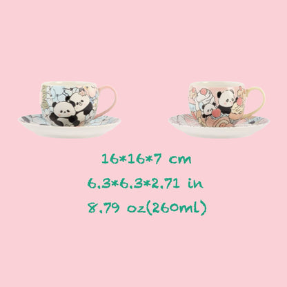 Hand-Painted Panda Mug with Matching Snack Plate – A Cup Full of Charm and Craft 🐼🎨