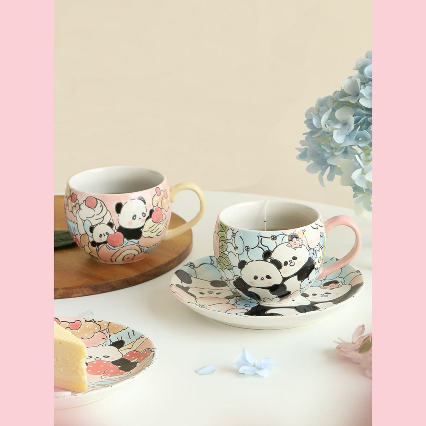Hand-Painted Panda Mug with Matching Snack Plate – A Cup Full of Charm and Craft 🐼🎨