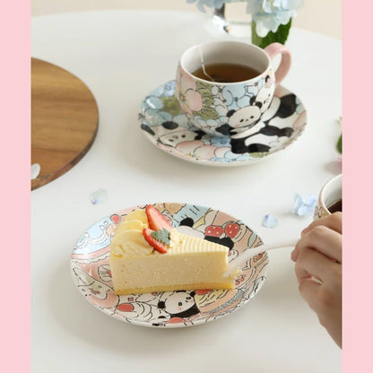 Hand-Painted Panda Mug with Matching Snack Plate – A Cup Full of Charm and Craft 🐼🎨