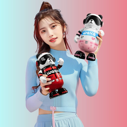 🎒 Panda Action Cup – Adorable & Functional Drinkware + Mobile Phone Stand with Strap