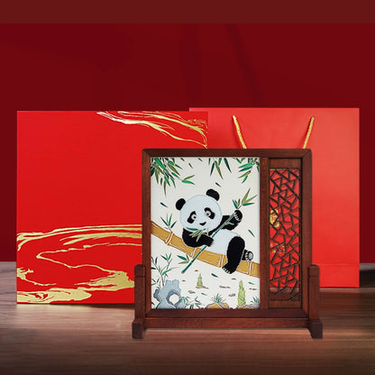 Double-Sided Hand-Carved Artistic Plate – A Modern Rebirth of Ancient Craftsmanship 🐼