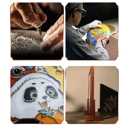 Double-Sided Hand-Carved Artistic Plate – A Modern Rebirth of Ancient Craftsmanship 🐼