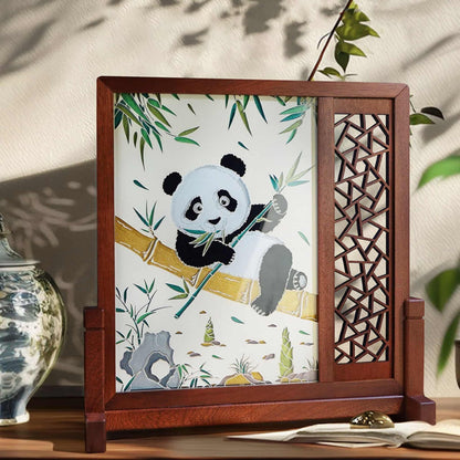 Double-Sided Hand-Carved Artistic Plate – A Modern Rebirth of Ancient Craftsmanship 🐼