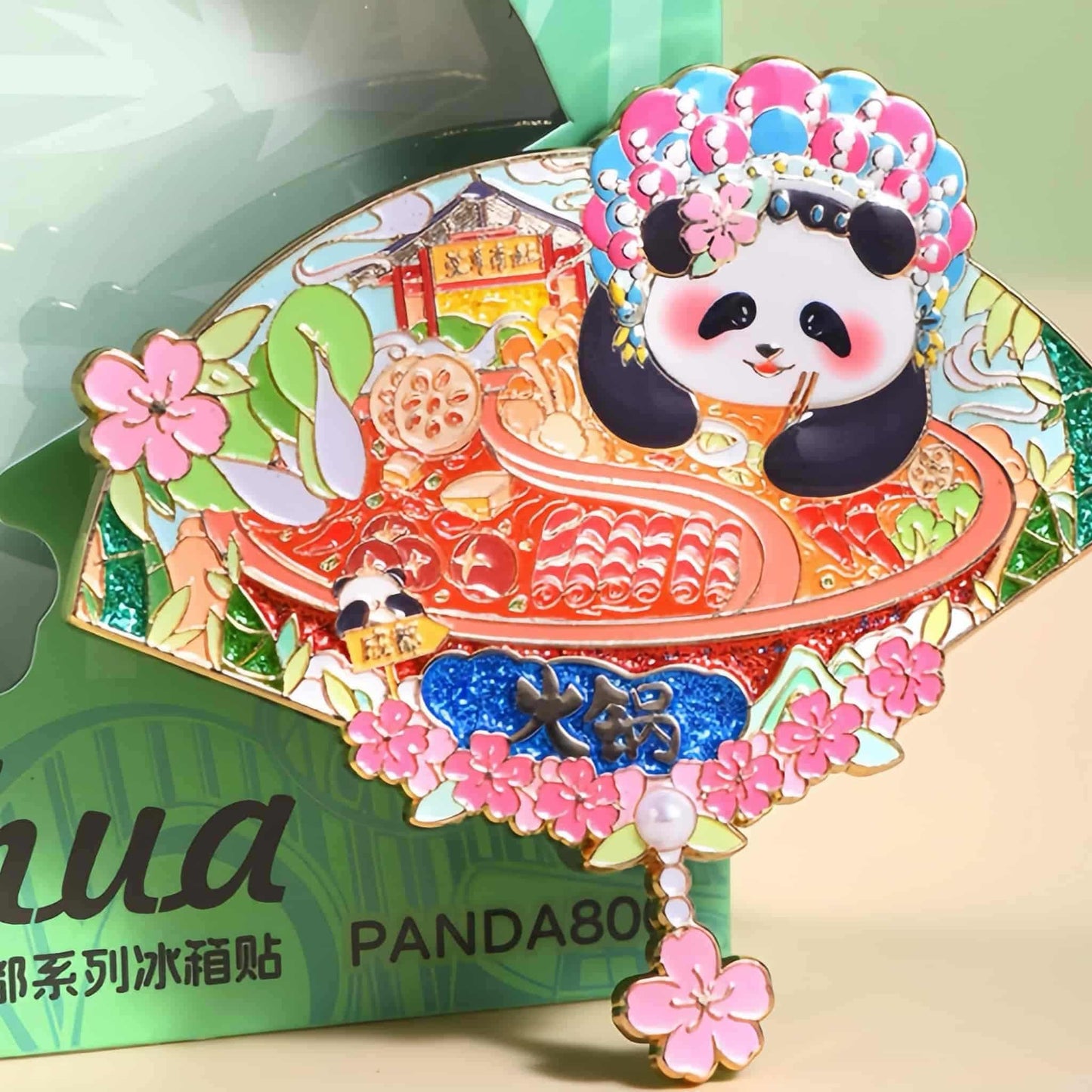 Hua Hua Panda Magnet Set – Sichuan Food & Landmarks Edition 🐼🍜🏯